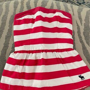 Abercrombie Fitch tube top red white stripe XS